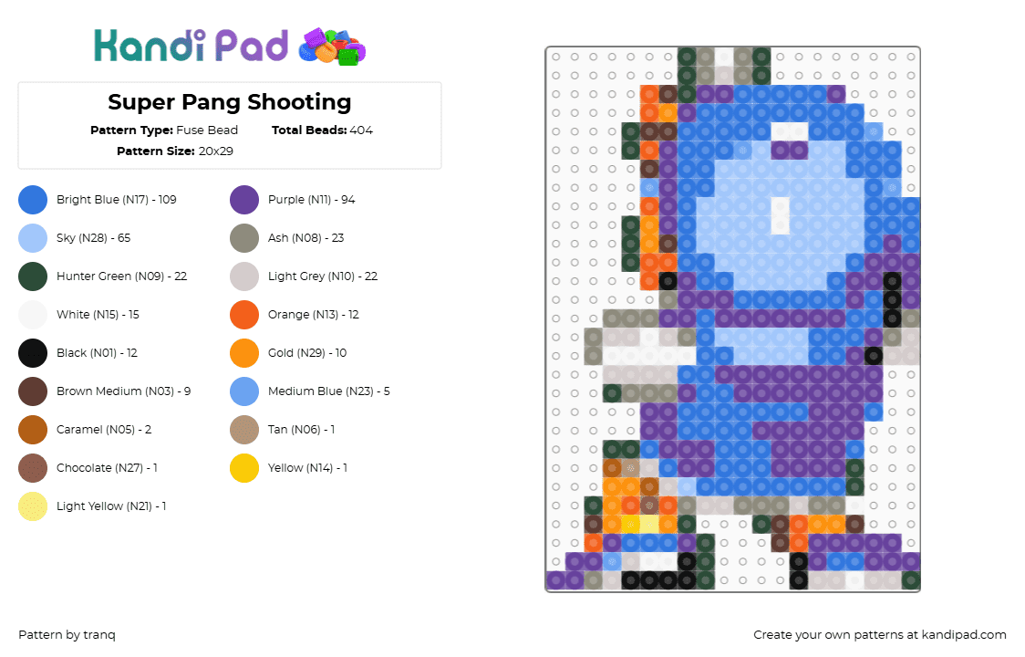 Super Pang Shooting - Fuse Bead Pattern by tranq on Kandi Pad - 