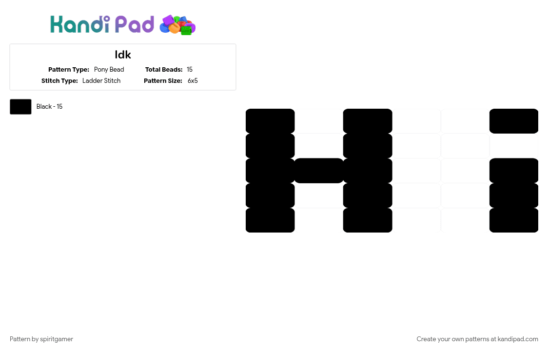 Idk - Pony Bead Pattern by spiritgamer on Kandi Pad - 
