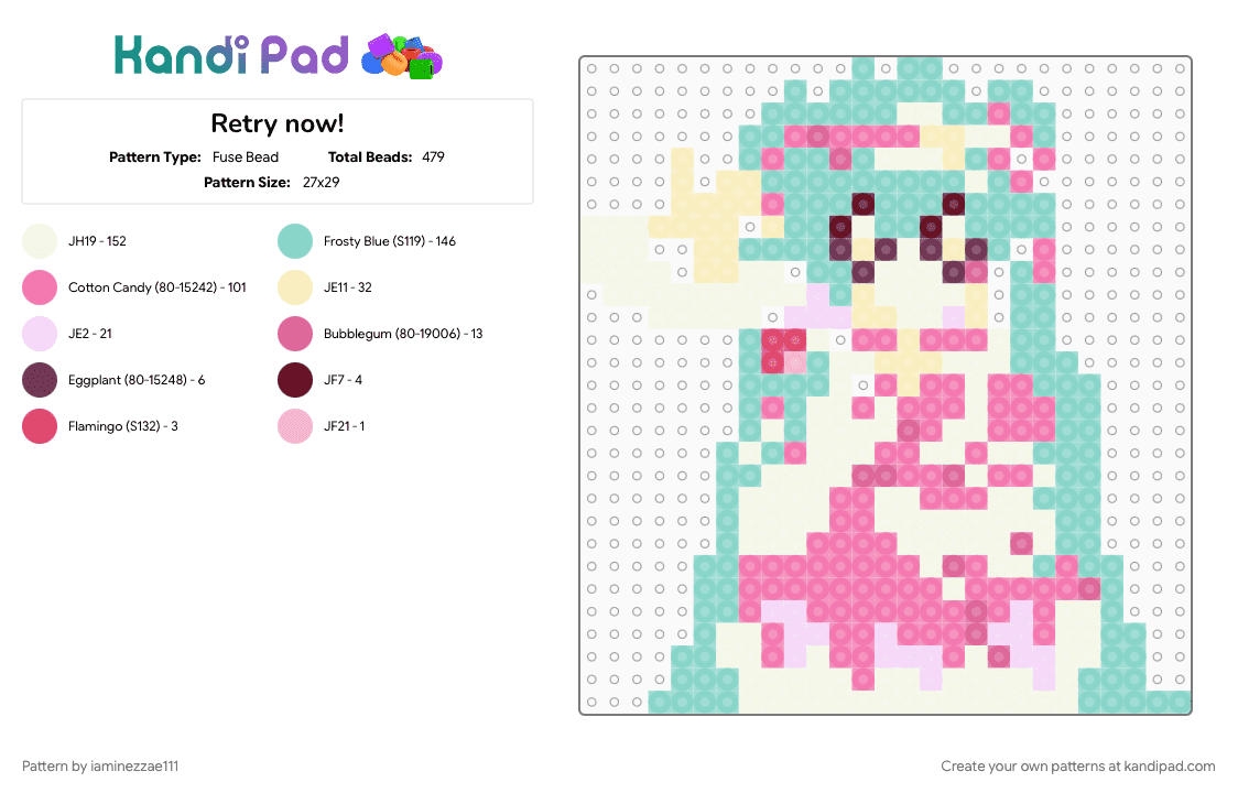Retry now! - Fuse Bead Pattern by iaminezzae111 on Kandi Pad - 