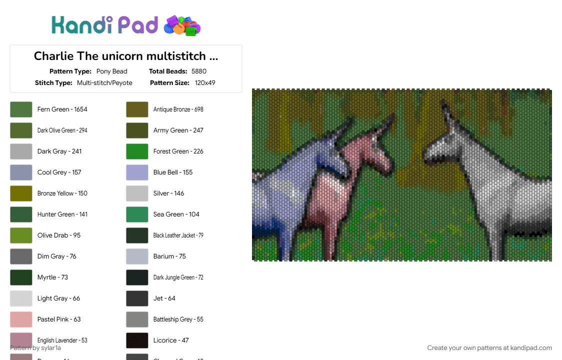 Charlie The unicorn multistitch Cuff - Pony Bead Pattern by sylar1a on Kandi Pad - candy mountain, charlie the unicorn, cotdoldschoolcartoons