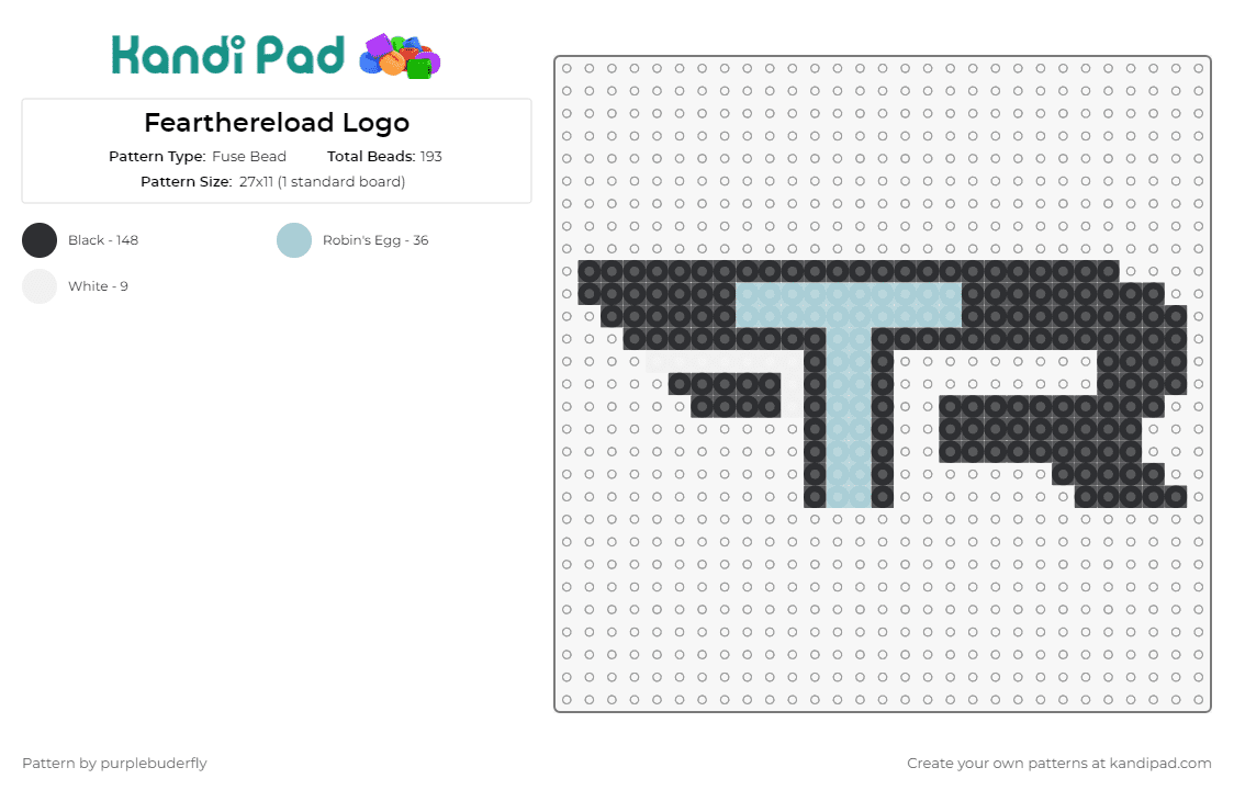 Fearthereload Logo - Fuse Bead Pattern by purplebuderfly on Kandi Pad - fear the reload
