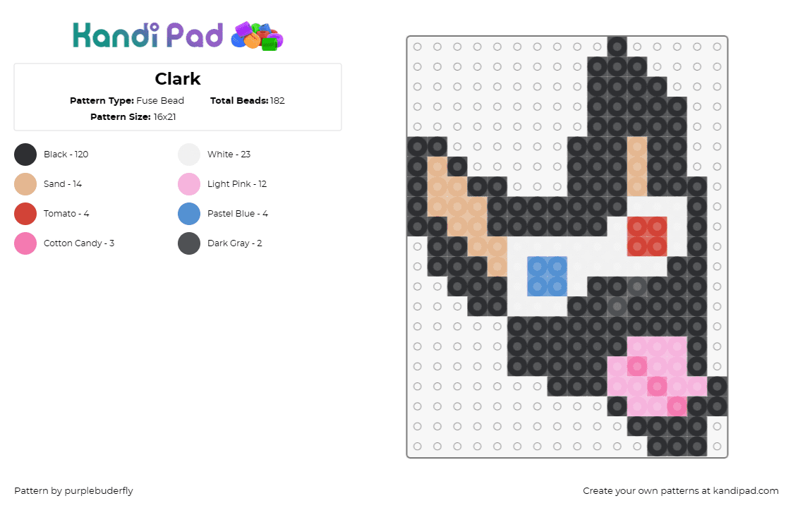 Clark - Fuse Bead Pattern by purplebuderfly on Kandi Pad - 3d glasses