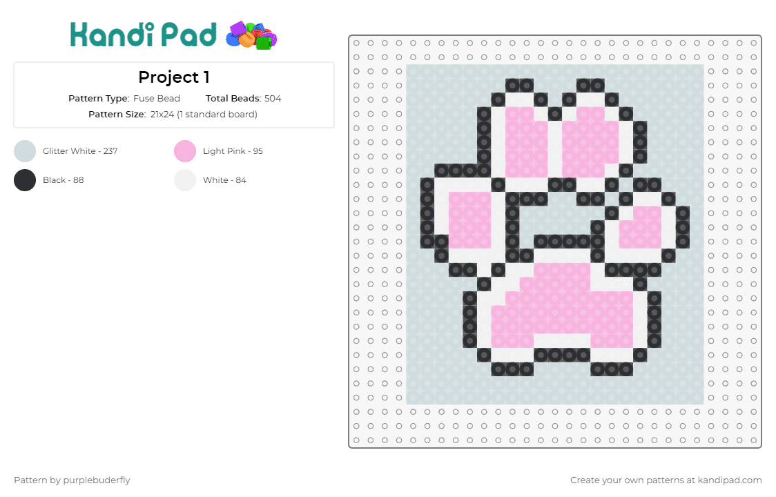 Project 1 - Fuse Bead Pattern by purplebuderfly on Kandi Pad - paw,animals,cute