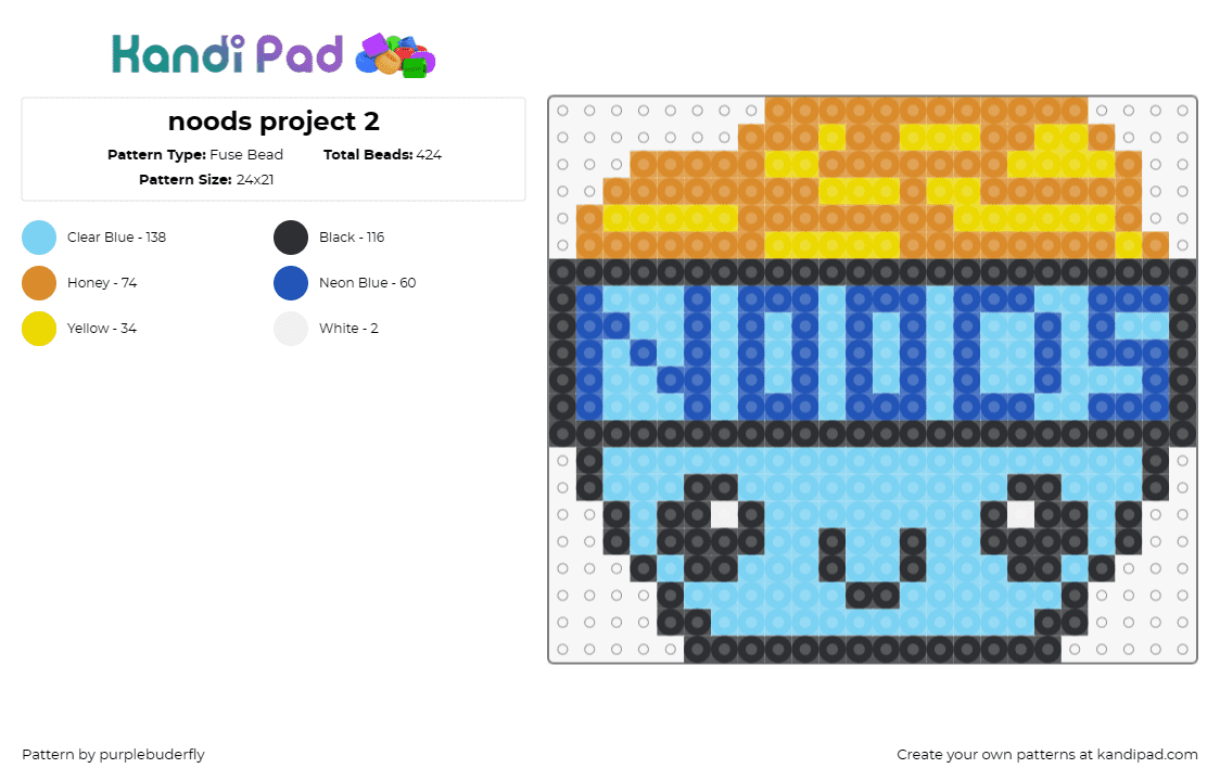 noods project 2 - Fuse Bead Pattern by purplebuderfly on Kandi Pad - noodles,ramen,cute