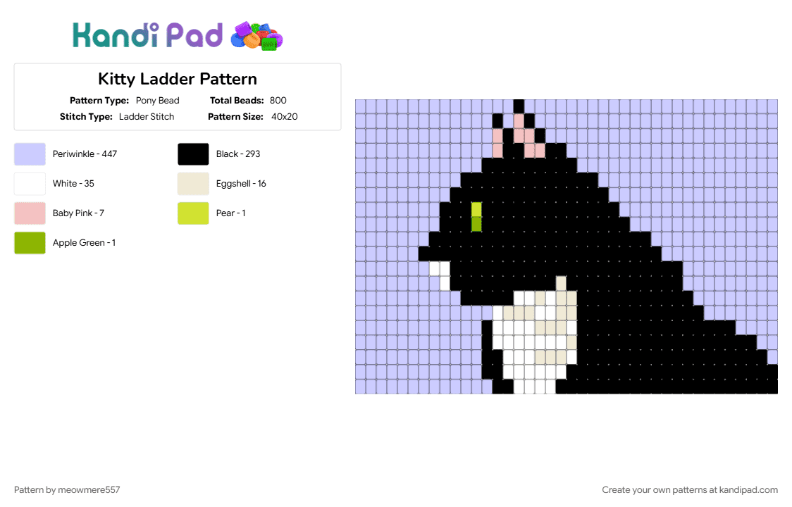 Kitty Background Patterns Kitty Square Stitch Pattern Pony Bead Pattern - Kandi Pad | Kandi ...