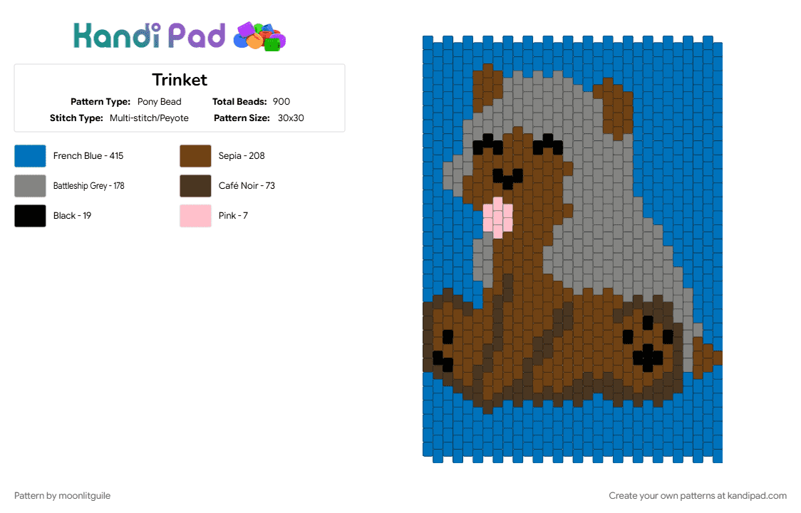 Trinket - Pony Bead Pattern by moonlitguile on Kandi Pad - bear, legend of vox machina, trinket