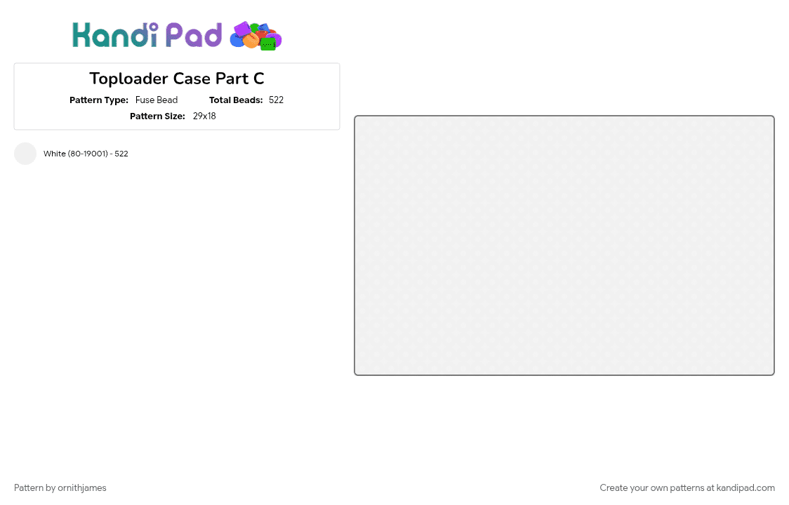 Toploader Case Part C - Fuse Bead Pattern by ornithjames on Kandi Pad - 