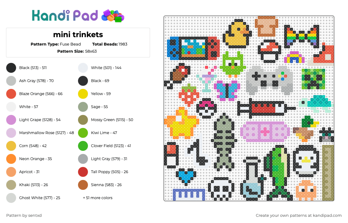 Multi Collection - Kandi Pad | Kandi Patterns, Fuse Bead Patterns, Pony ...