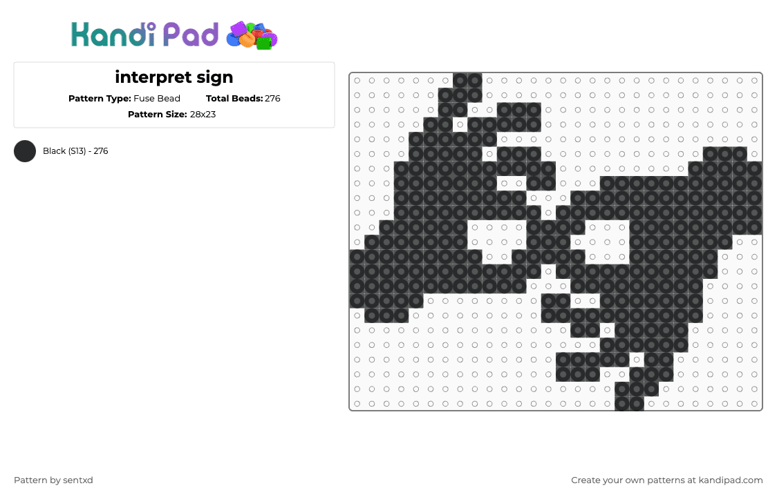 Interpret sign Fuse Bead Pattern - Kandi Pad | Kandi Patterns, Fuse ...