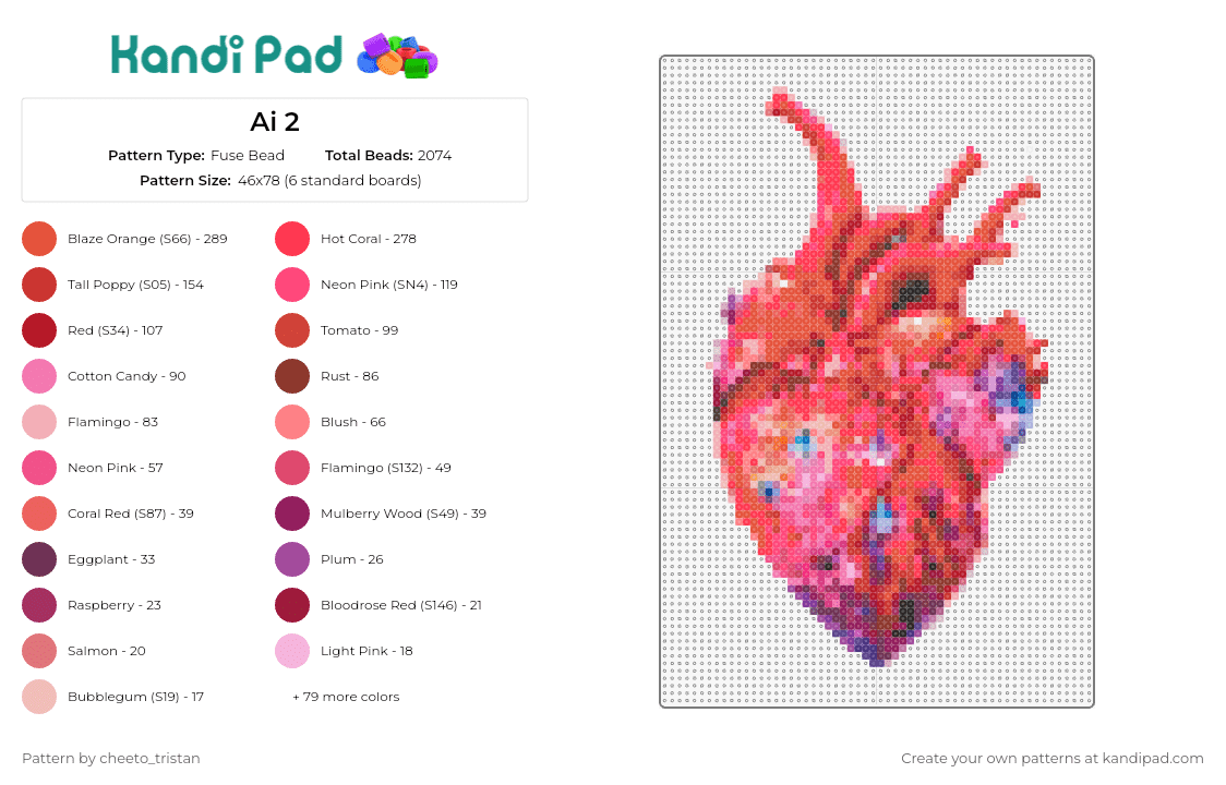 Ai 2 - Fuse Bead Pattern by cheeto_tristan on Kandi Pad - heart,anatomy,intricate,beauty,human,detailed,rich hues,passionate,science,art