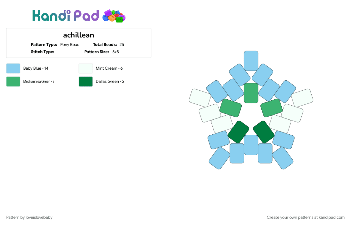 achillean - Pony Bead Pattern by loveislovebaby on Kandi Pad - 
