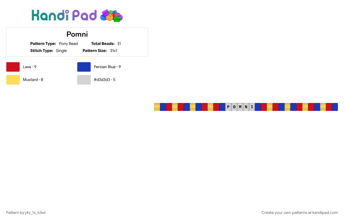 Pomni - Pony Bead Pattern by j4y_i5_k3wl on Kandi Pad - cotdcircuses, purple, red, tadc