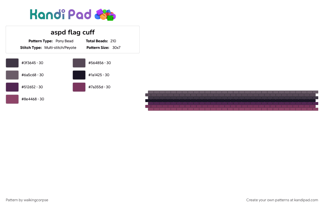 aspd flag cuff - Pony Bead Pattern by walkingcorpse on Kandi Pad - 