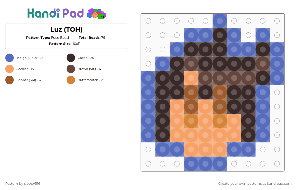Luz (TOH) - Fuse Bead Pattern by sleepy516 on Kandi Pad - blue,brown,the owl house
