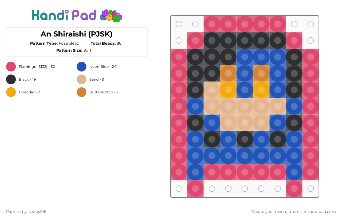 An Shiraishi (PJSK) - Fuse Bead Pattern by sleepy516 on Kandi Pad - red,blue