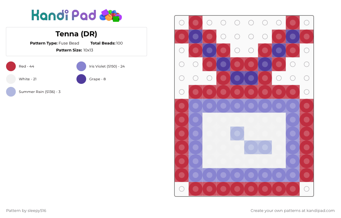 Tenna (DR) - Fuse Bead Pattern by sleepy516 on Kandi Pad - red,blue,tenna,deltarune,mr ant tenna
