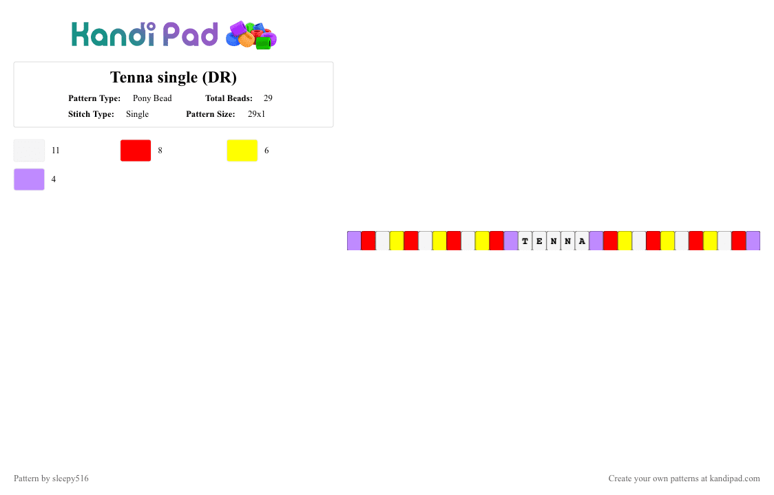Tenna single (DR) - Pony Bead Pattern by sleepy516 on Kandi Pad - red,yellow,tenna,tv,deltarune