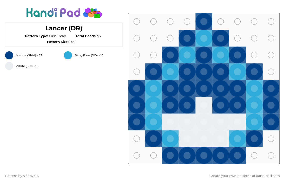 Lancer (DR) - Fuse Bead Pattern by sleepy516 on Kandi Pad - blue,light blue,deltarune