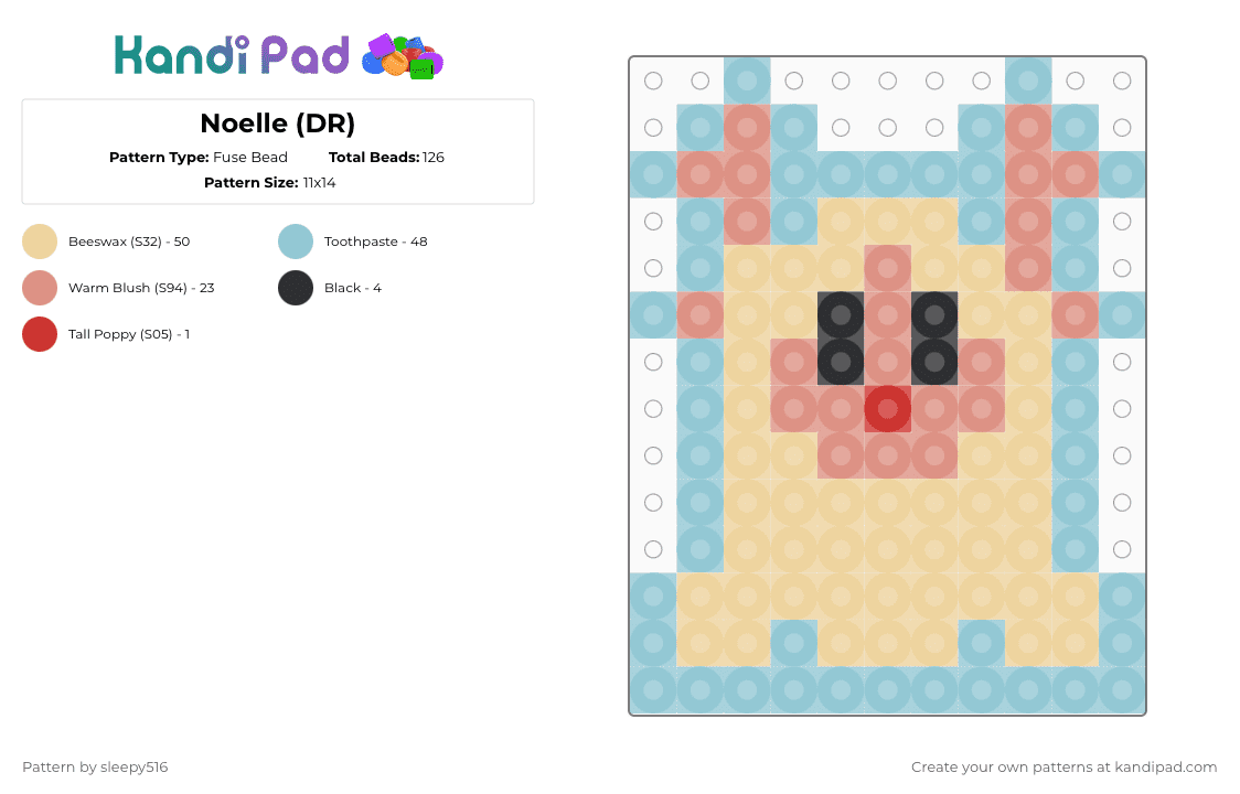 Noelle (DR) - Fuse Bead Pattern by sleepy516 on Kandi Pad - light blue,beige,deltarune