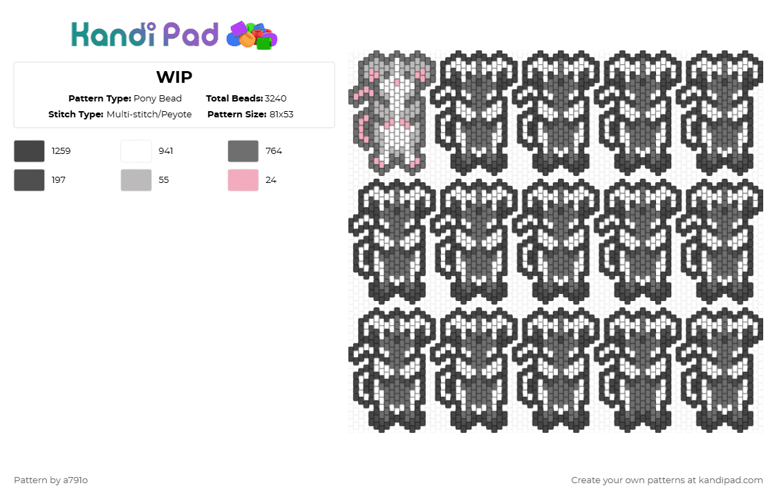 WIP Pony Bead Pattern - Kandi Pad | Kandi Patterns, Fuse Bead Patterns ...
