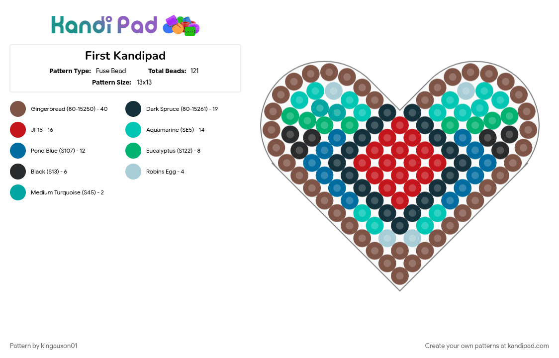First Kandipad - Fuse Bead Pattern by kingauxon01 on Kandi Pad - 