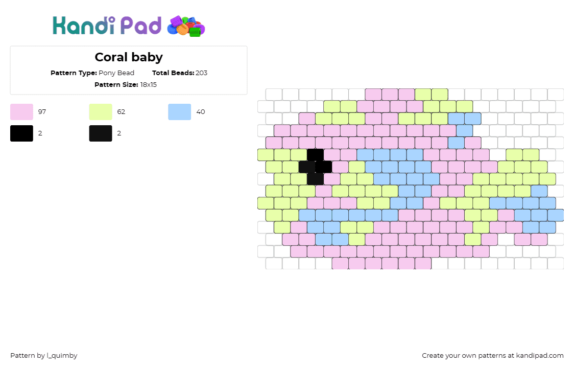 Coral baby - Pony Bead Pattern by l_quimby on Kandi Pad - fish,pastel,playful,whimsical,ocean,animal,creation,pink