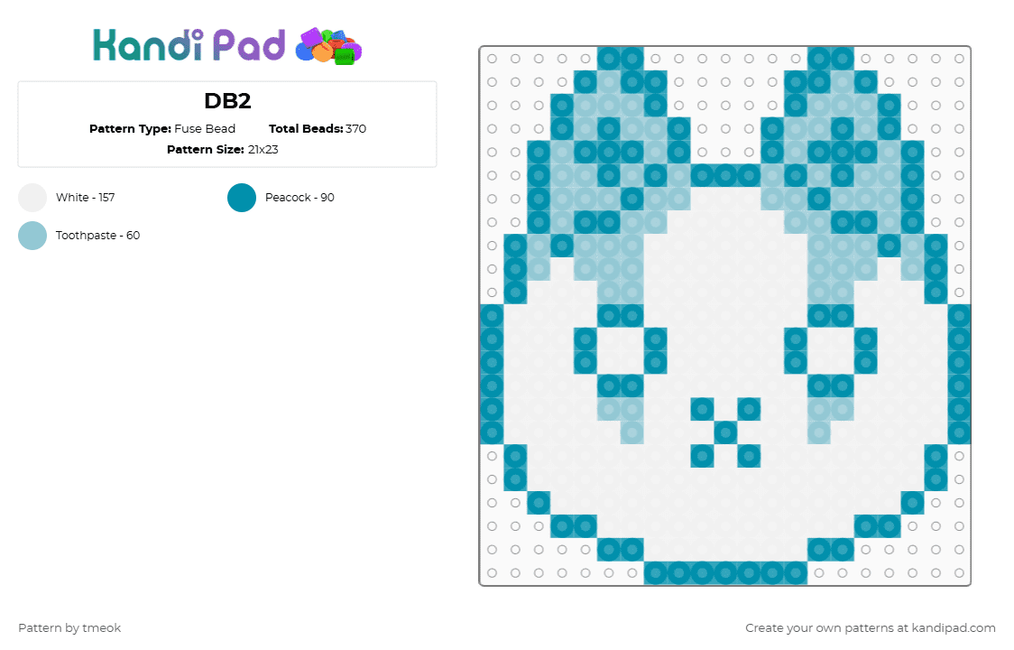 DB2 - Fuse Bead Pattern by tmeok on Kandi Pad - dabin,teal,light blue