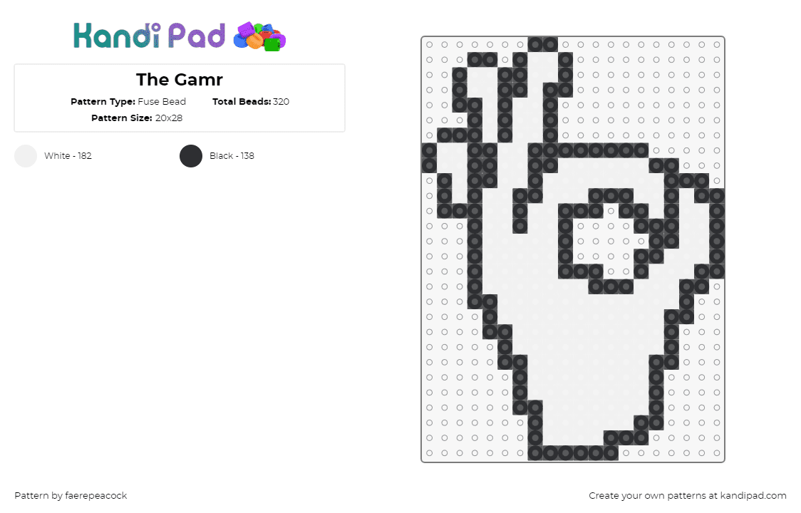 The Game - Fuse Bead Pattern by faerepeacock on Kandi Pad - hand,okay,meme,simple,white,black