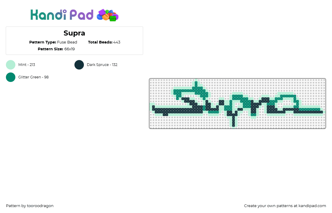 Supra - Fuse Bead Pattern by starcatroxi on Kandi Pad - supra,toyota,logo,car,text,green