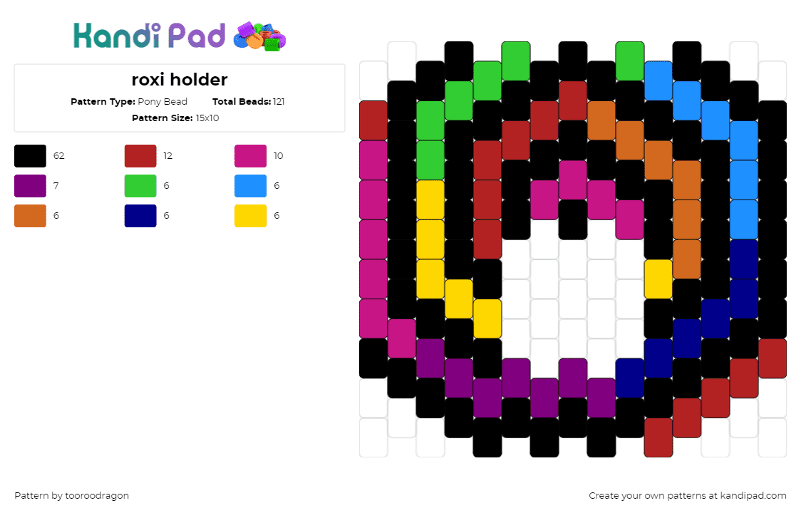 roxi holder - Pony Bead Pattern by tooroodragon on Kandi Pad - swirl,spiral,colorful,coaster,black