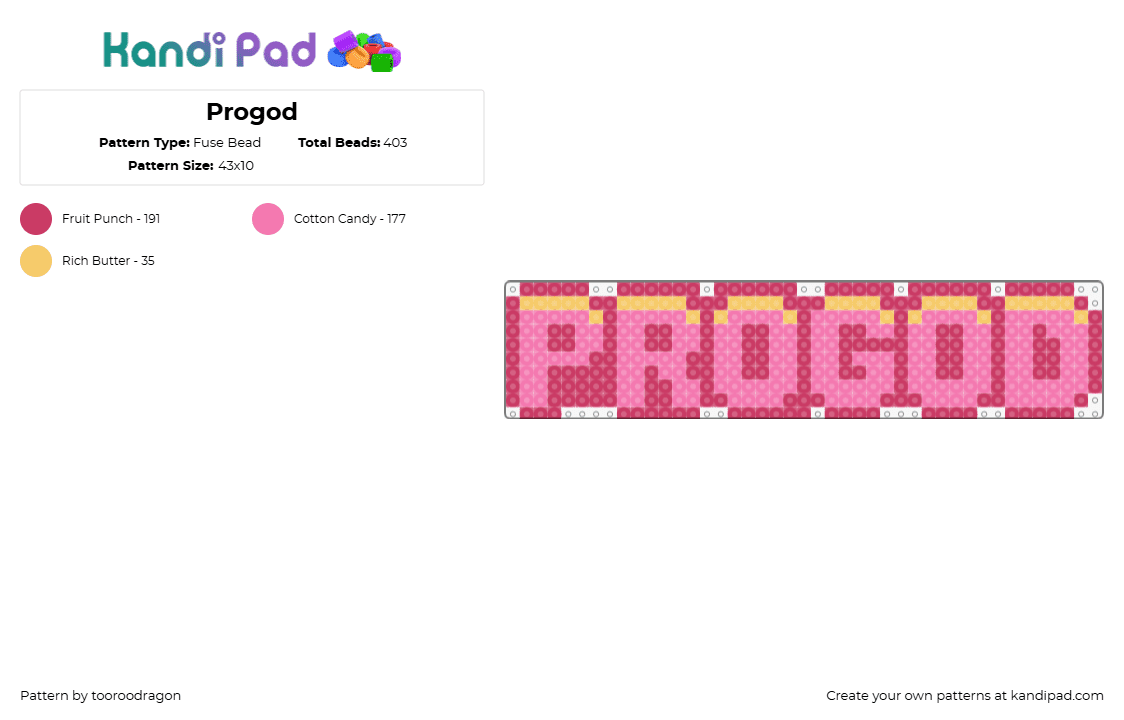 Progod - Fuse Bead Pattern by starcatroxi on Kandi Pad - progod,name,text,fnf,sign,pink