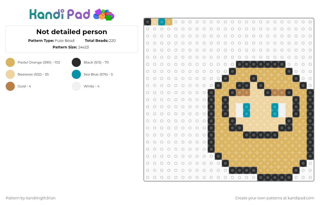 Not detailed person Fuse Bead Pattern - Kandi Pad | Kandi Patterns ...