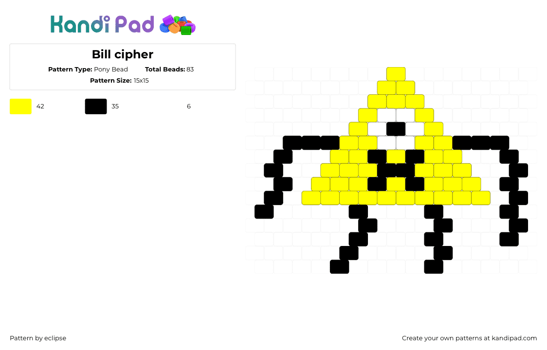 Bill cipher - Pony Bead Pattern by eclipse on Kandi Pad - 