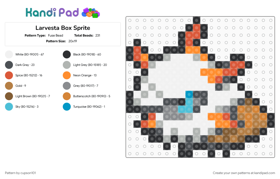 Larvesta Box Sprite - Fuse Bead Pattern by cupson101 on Kandi Pad - 
