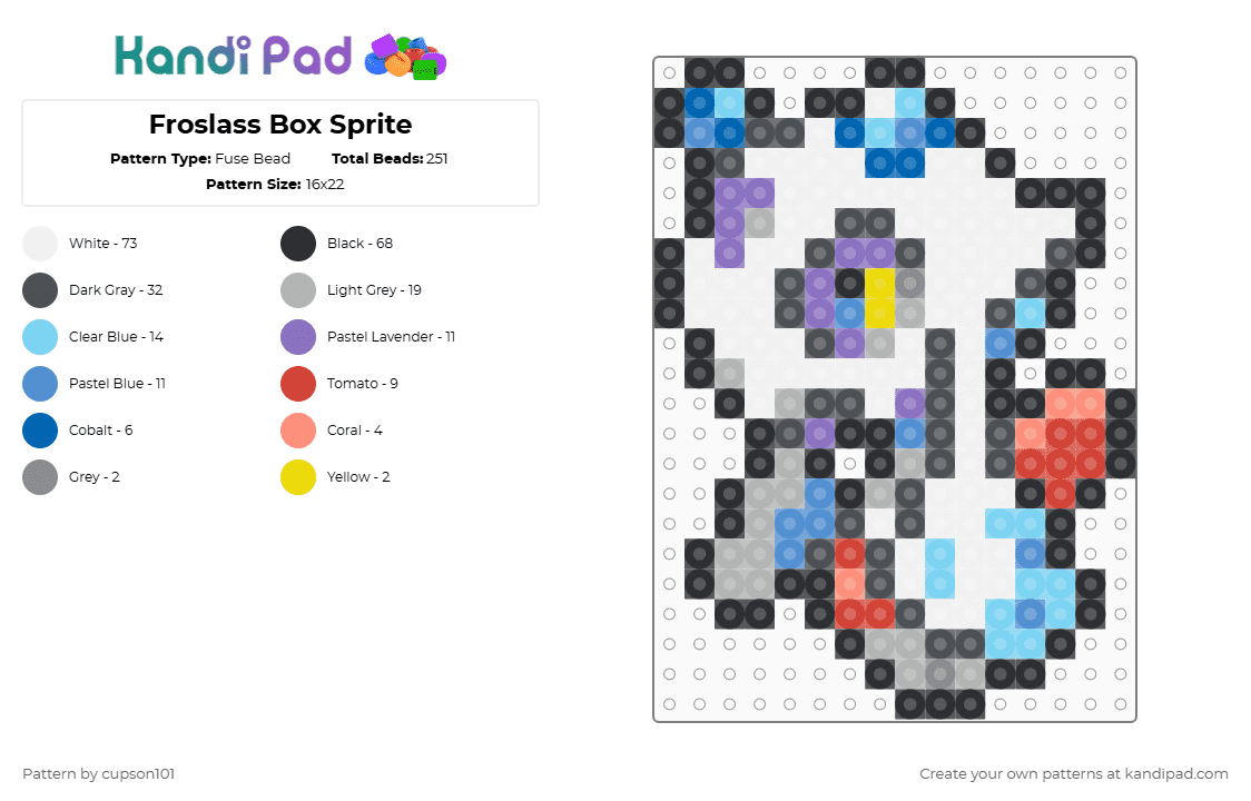 Froslass Box Sprite Fuse Bead Pattern - Kandi Pad | Kandi Patterns ...