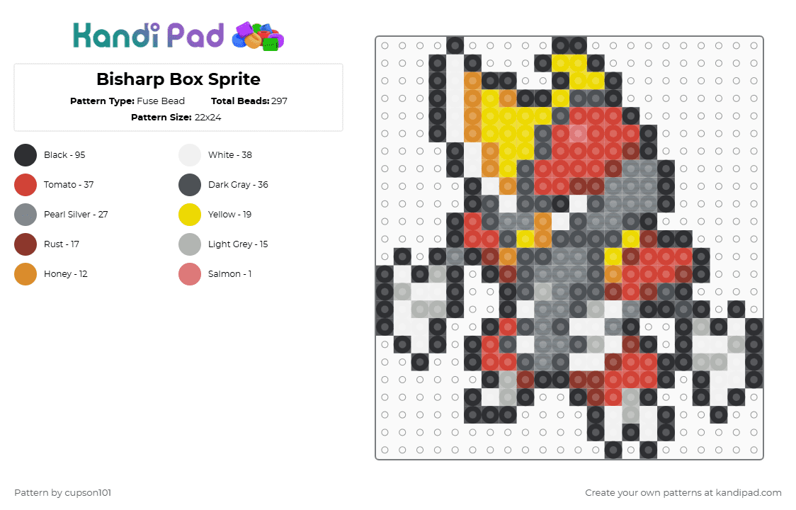 Bisharp Box Sprite - Fuse Bead Pattern by cupson101 on Kandi Pad - 