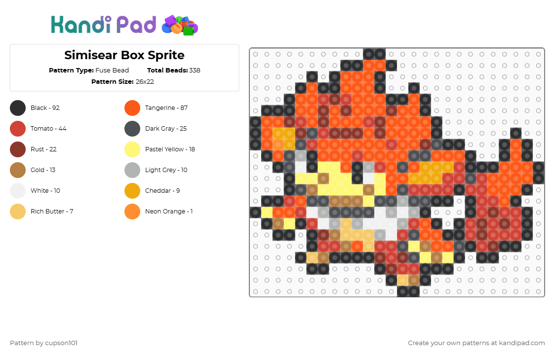 Simisear Box Sprite - Fuse Bead Pattern by cupson101 on Kandi Pad - red,orange
