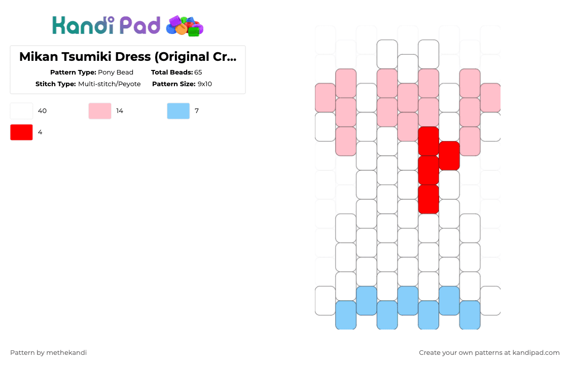 Mikan Tsumiki Dress (Original Creation) - Pony Bead Pattern by methekandi on Kandi Pad - 
