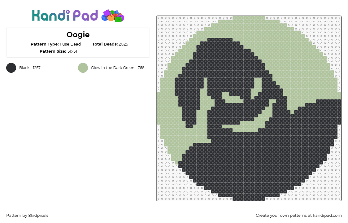 Oogie - Fuse Bead Pattern by 8kidpixels on Kandi Pad - oogie boogie,nightmare before christmas,tim burton,character,whimsical,themed,gi