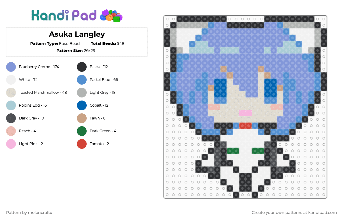 Rei ayanami - Fuse Bead Pattern by meloncraftx on Kandi Pad - beige,light blue,rei,evangelion,rei ayanami