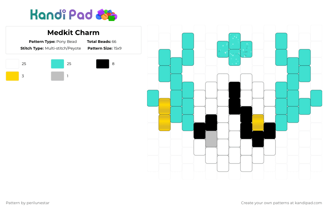 Medkit Charm (PHIGHTING!) - Pony Bead Pattern by perilunestar on Kandi Pad - light blue,phighting,roblox,medkit