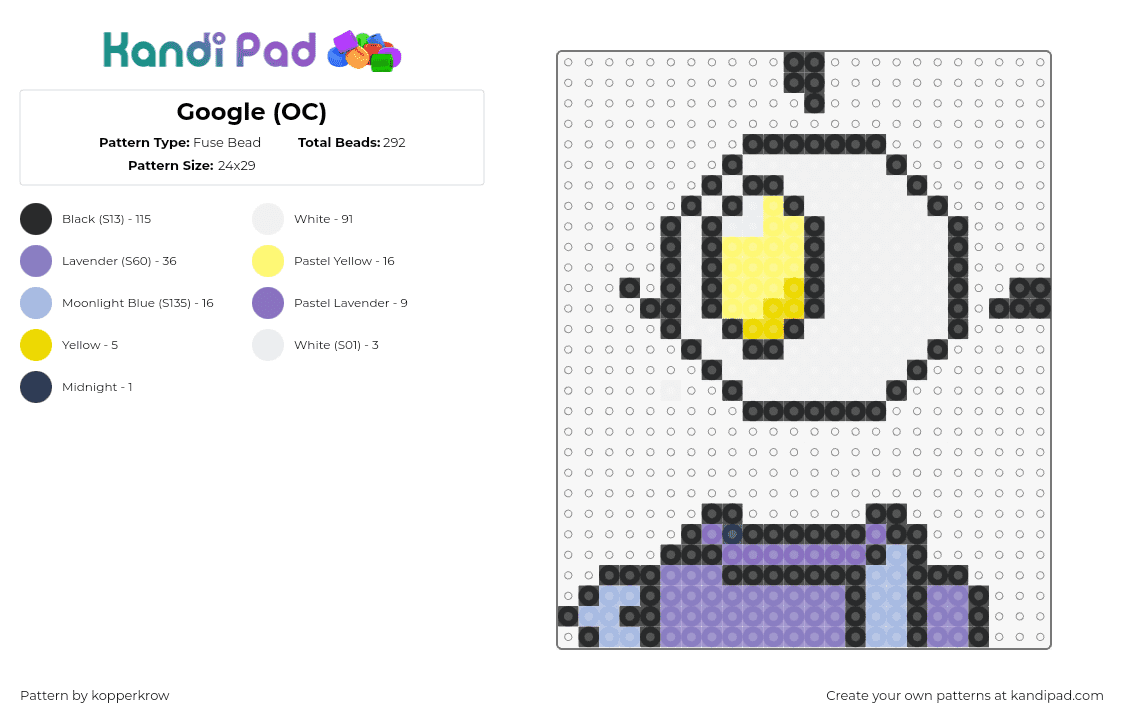 Google (OC) - Fuse Bead Pattern by kopperkrow on Kandi Pad - 