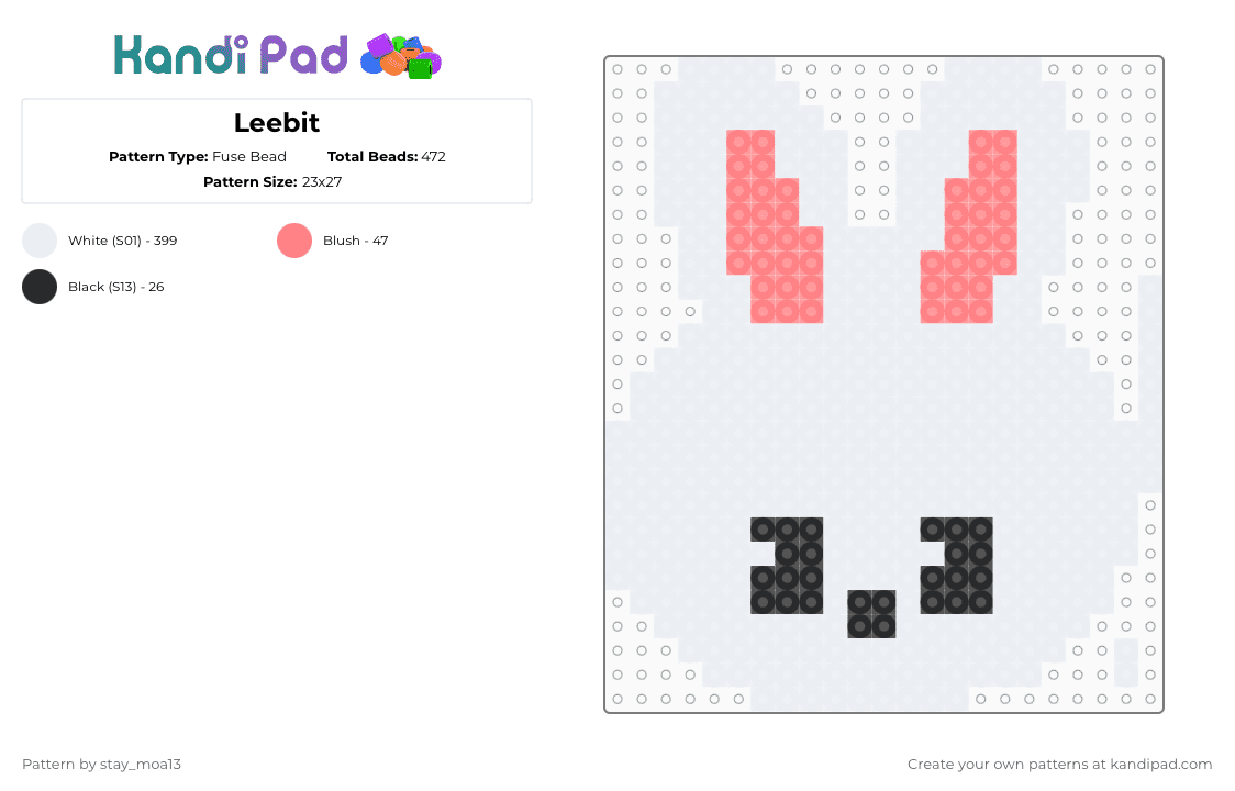 Leebit - Fuse Bead Pattern by dorian_stay13 on Kandi Pad - white,leebit,lee know,skz,skzoo,stray kids,stay,kpop stan,kpop