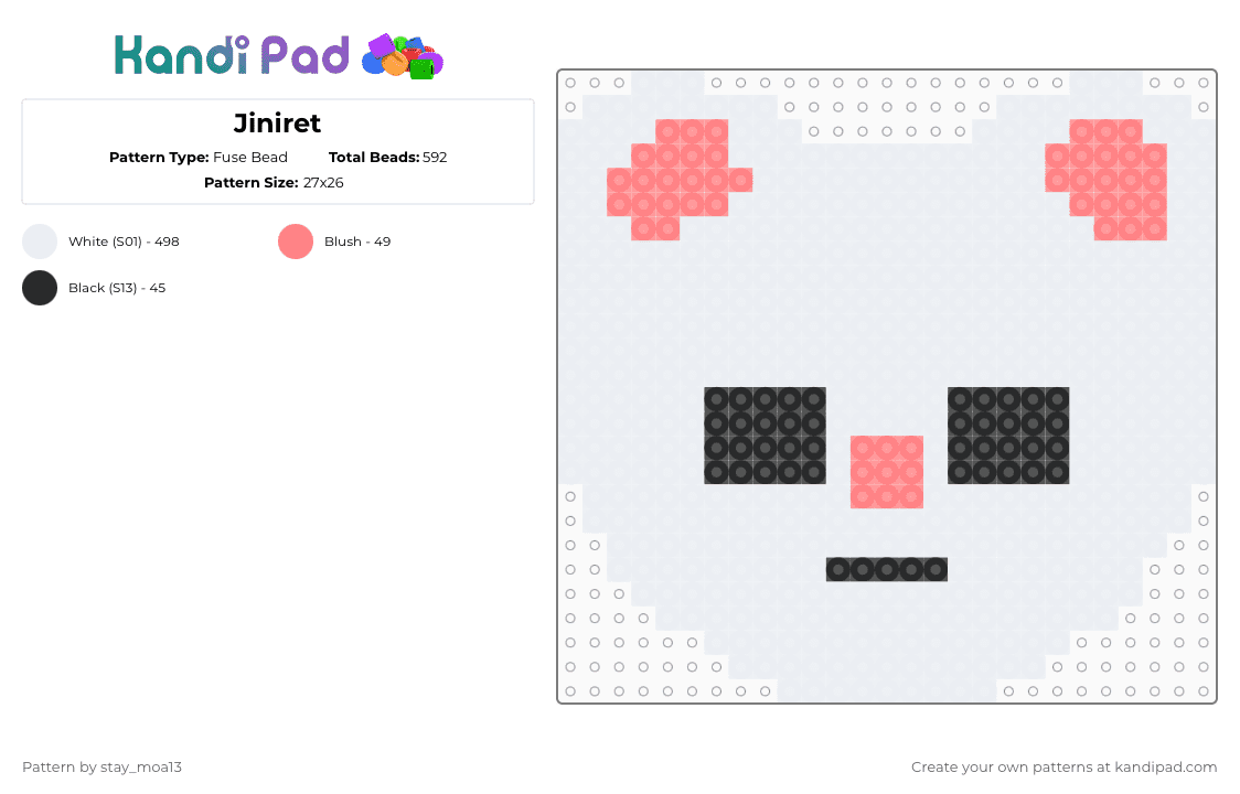 Jiniret - Fuse Bead Pattern by dorian_stay13 on Kandi Pad - white,jiniret,skz,skzoo,hyunjin,stray kids,kpop,stay,kpop stan