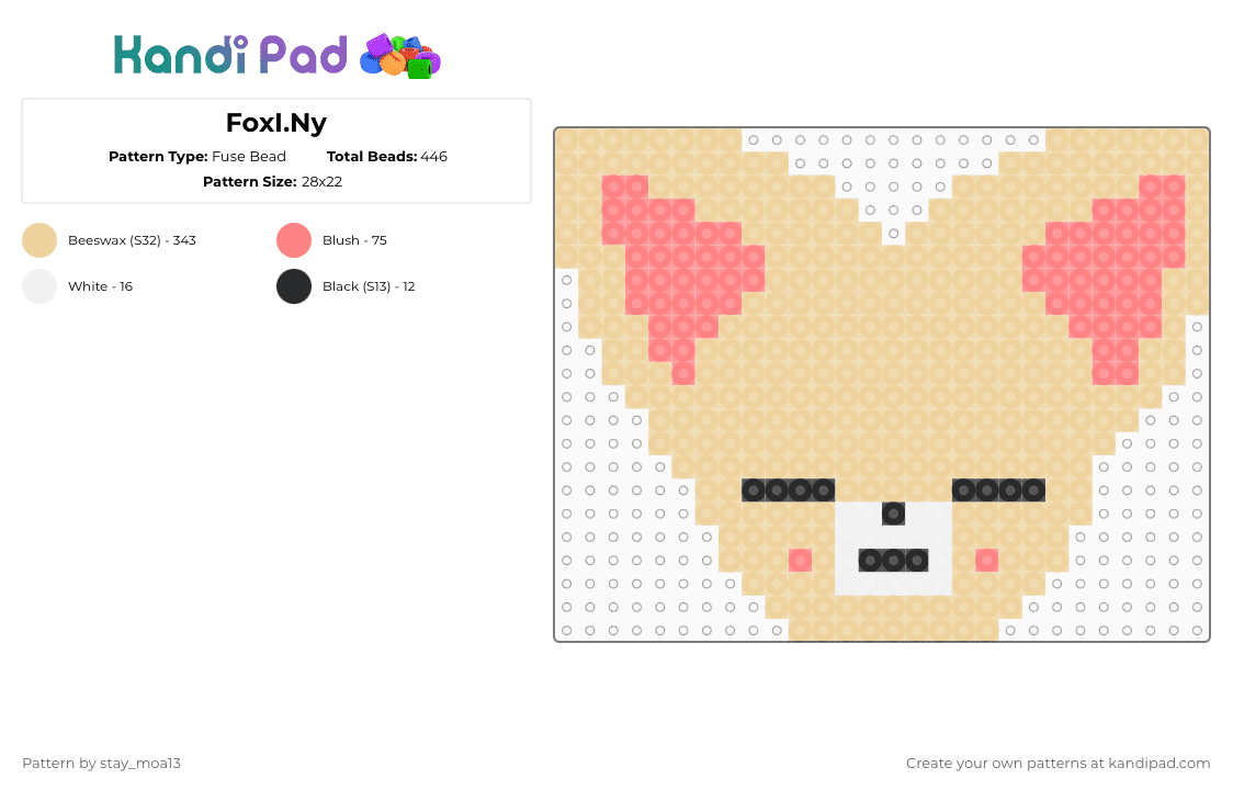 FoxI.Ny - Fuse Bead Pattern by dorian_stay13 on Kandi Pad - beige,in,jeongin,skz,skzoo,stray kids,stay,kpop,kpop stan