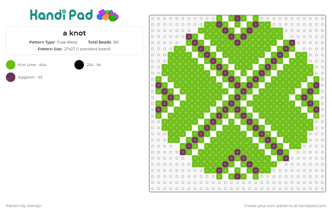 a knot - Fuse Bead Pattern by liberejo on Kandi Pad - circle