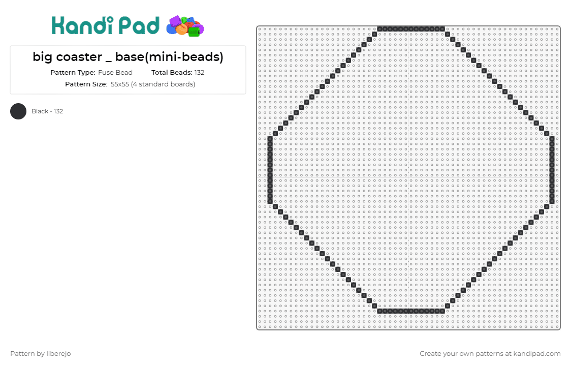 big coaster _ base(mini-beads) - Fuse Bead Pattern by liberejo on Kandi Pad - coaster