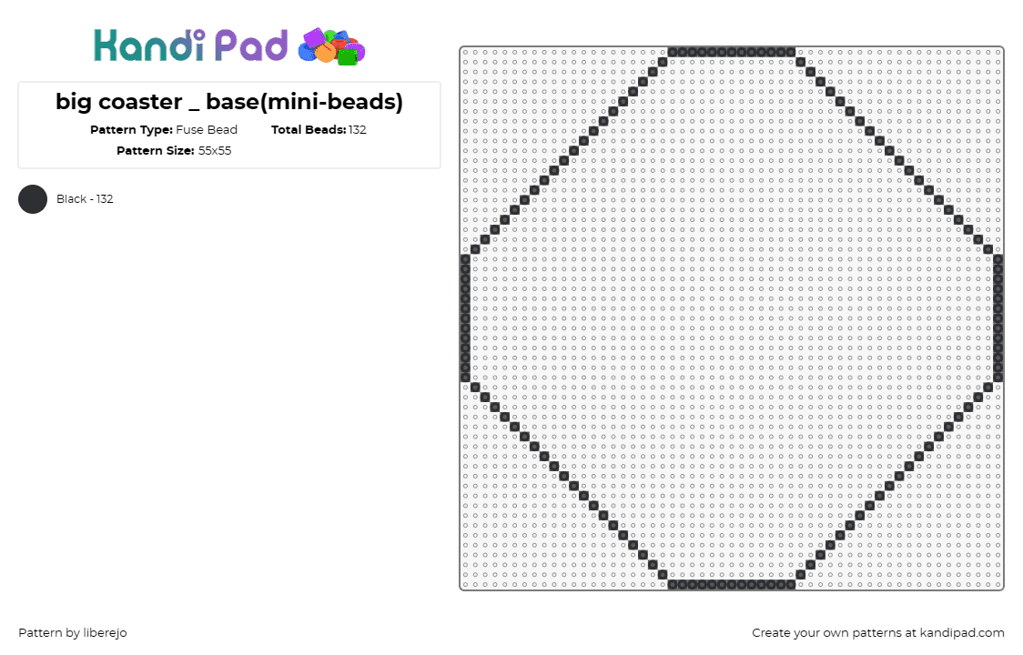 big coaster _ base(mini-beads) - Fuse Bead Pattern by liberejo on Kandi Pad - coaster