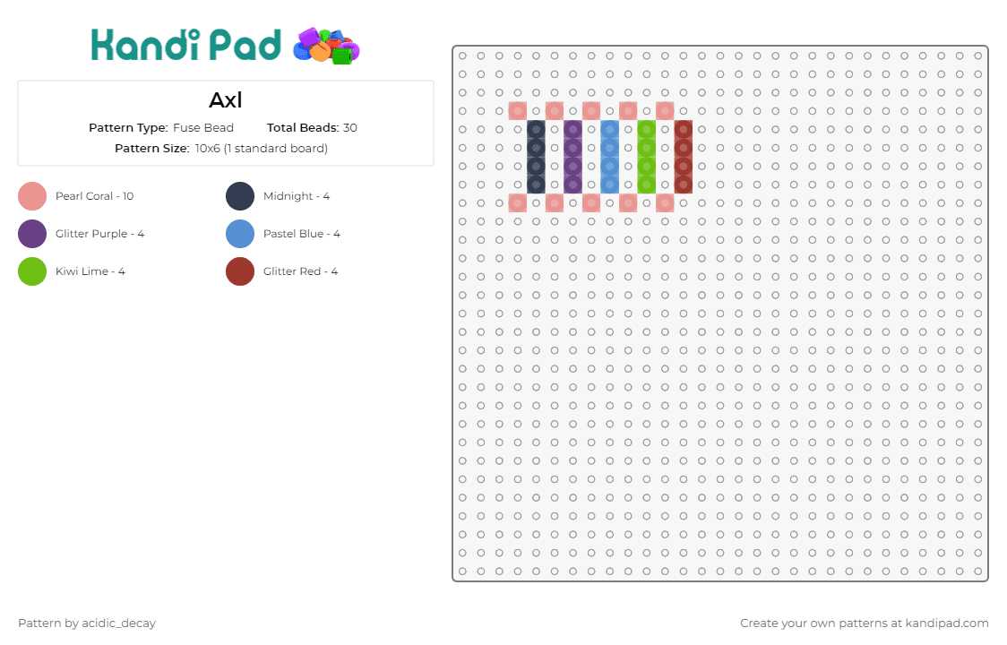 Axl - Fuse Bead Pattern by acidic_decay on Kandi Pad - 