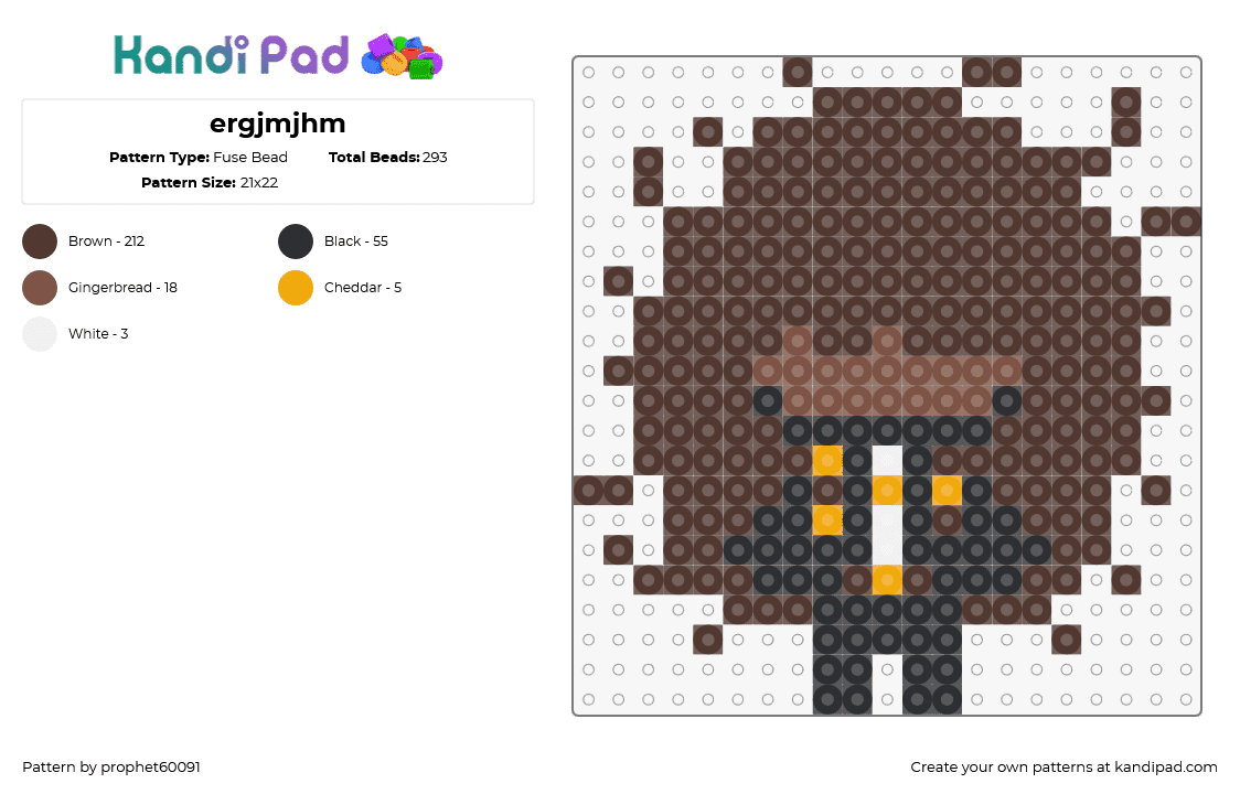 ergjmjhm - Fuse Bead Pattern by prophet60091 on Kandi Pad - chibi,character,charm,black,brown